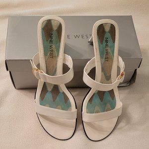 #28 - Nine West white sandals